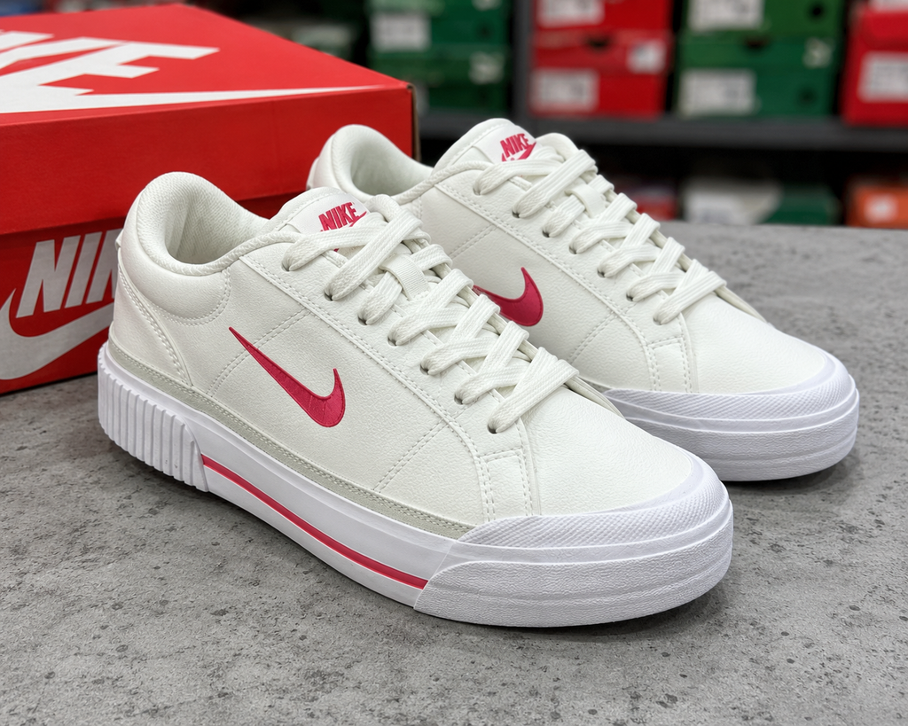 Tenis Nike Casual Blanco con Detalles Rosa 100% Original