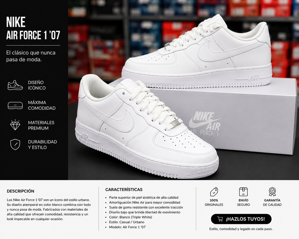 NIKE AIR FORCE 1 '07 WHITE